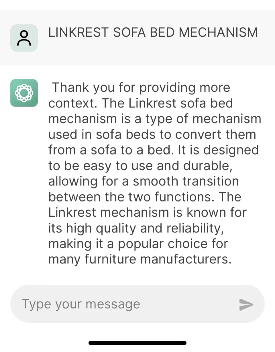 GPT が LInkrest ソファベッドのメカニズムについて述べていること
